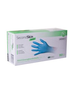 SecondSkin Einweghandschuh Nitril Strong XL, Blau, 90 Stück