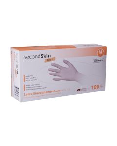 SecondSkin Einweghandschuh Latex Touch M, Beige, 100 Stück