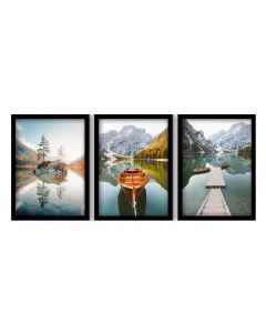 Wallxpert Bild Landschaft 3 Stück, 35 x 45 cm