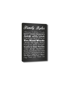 Wallxpert Bild Familienregeln 50 x 70 cm