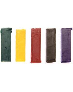 Glorex Wachsfarben 35 x 10 x 6 mm Grün/Gelb/Rot/Schwarz/Violett