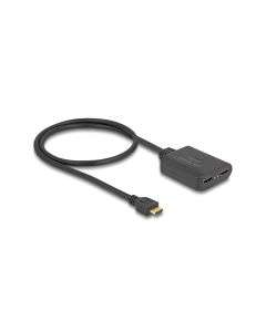 Delock 2-Port Signalsplitter HDMI – HDMI 4K 60 Hz mit Downscaler