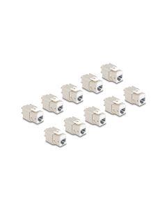 Delock Keystone-Modul RJ45 zu LSA Cat.6A Weiss, 10 Stück