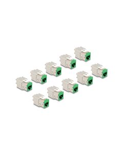 Delock Keystone-Modul RJ45 zu LSA Cat.6A Grün, 10 Stück