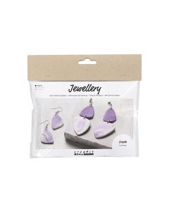 Creativ Company Schmuck Bastelset Marmorierte Ohrringe Helllila