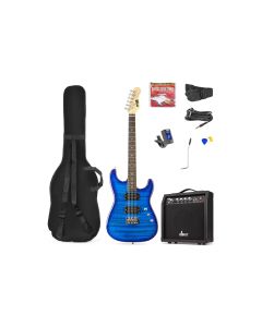 MAX E-Gitarre GigKit Quilted Style Blau