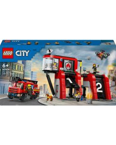 LEGO® City Feuerwehrstation mit Drehleiterfahrzeug 60414