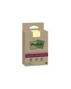 Post-it Notizzettel 3M Recycling Notes 4 Blöcke, Gelb, liniert
