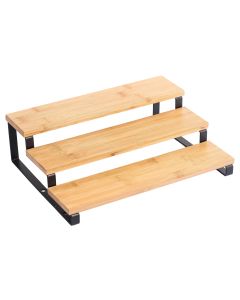 MSV Küchenregal für Gewürze 32 x 23.5 x 9.4 cm, Nature/Schwarz