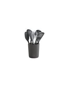 Zyliss Küchenutensilien mit Ständer 7-teilig, Grau/Silber/Schwarz