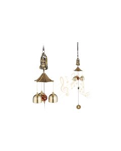 relaxdays Windspiel Buddha 2 Stück, Gold