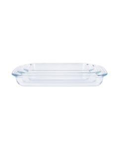 FURBER Auflaufform-Set Glas, 3 Stück, Eckig