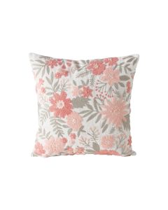 Boltze Kissen Lomna 45 x 45 cm, Crème/Dunkelrosa/Grün