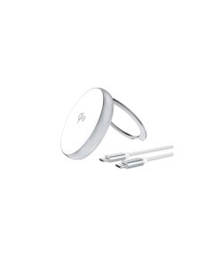 4smarts Wireless Charger Kickstand Qi2 Silber / Weiss