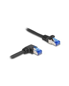 Delock Patchkabel rechts gewinkelt Cat 6A, S/FTP, 0.5 m, Schwarz