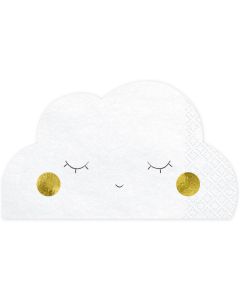 Partydeco Papierservietten Wolke 16 x 9.5 cm, 20 Stück