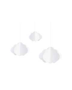 Partydeco Anhänger Papierdekoration Wolke Weiss