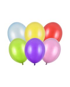 Partydeco Luftballon Uni Strong Metallic 10 Stück, Mehrfarbig, Ø 30 cm
