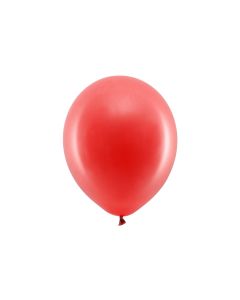 Partydeco Luftballon Uni Rainbow Pastel 10 Stück, Rot, Ø 30 cm