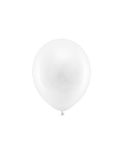 Partydeco Luftballon Uni Rainbow Pastel 10 Stück, Weiss, Ø 30 cm