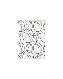 Kleine Wolke Duschvorhang Rings 180 x 200 cm, Schwarz/Weiss