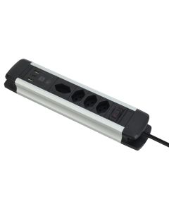 Schönenberger Steckdosenleiste 4 x T13, 2 x USB-A, 1 x USB-C, 2 m