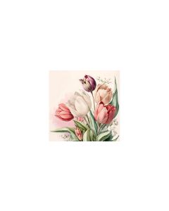 Braun + Company Papierservietten Vintage Tulip 33 cm x 33 cm, 20 Stück