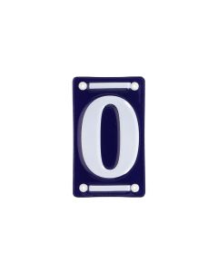 Esschert Design Hausnummer 0 7 cm, Blau/Weiss