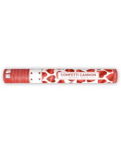 Partydeco Streudeko Konfettikanone Herzen Rot, 40 cm