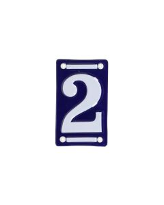 Esschert Design Hausnummer 2 7 cm, Blau/Weiss