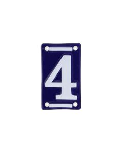 Esschert Design Hausnummer 4 7 cm, Blau/Weiss