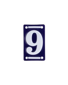 Esschert Design Hausnummer 9 7 cm, Blau/Weiss