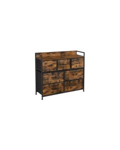 Songmics Kommode Industriell 28.5 cm x 85 cm, Braun/Schwarz