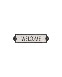 Esschert Design Wandschild Welcome 21.2 cm, Schwarz/Weiss