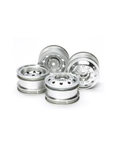 Tamiya Felgen Racing Truck Set, Vorne & Hinten, Silber, 1:14