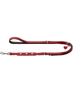 Hunter Verstellbare Führleine Love, 18/200, Rot/Schwarz