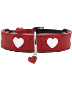 Hunter Halsband Love M (55), Rot/Schwarz