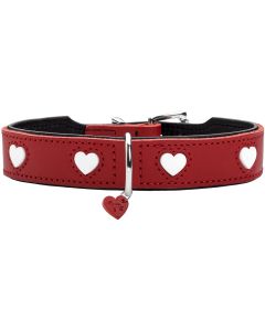 Hunter Halsband Love S-M (47), Rot/Schwarz