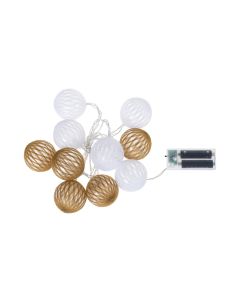COCON Lichterkette LED Braun/Weiss, 175 cm