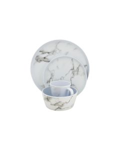 Eurotrail Outdoor-Geschirrset Marble Weiss