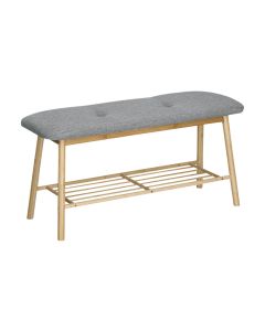 Zeller Present Sitzbank mit Ablage 89.5 x 30 x 44 cm, Grau/Nature