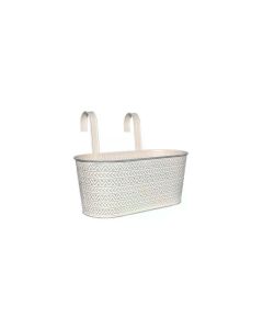 Dameco Übertopf Oval mit 2 Haken Weiss