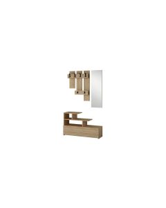 Woody Fashion Wandgarderobe Vesty 3-er Set, Nature