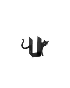 Wallxpert Buchstützen-Set Katze Schwarz