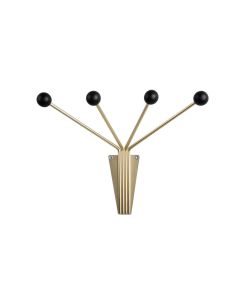 present time Wandhaken Neptune Small 4 Haken, Gold/Schwarz