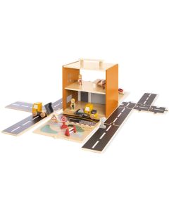 Pinolino Spielwelt «Baustelle Gustav» mit Zubehör