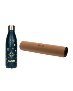 KOOR Yogamatte Kork Pro und Trinkflasche 500 ml