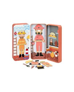 mierEdu Kinderspiel Reise-Magnetspielbox – Feuerwehrmann