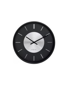 NeXtime Wanduhr Retro II Ø 25 cm, Schwarz/Silber