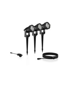 Philips Outdoor Niedervolt Caper Spots CH 3x1.5W, 2700 K, Schwarz
